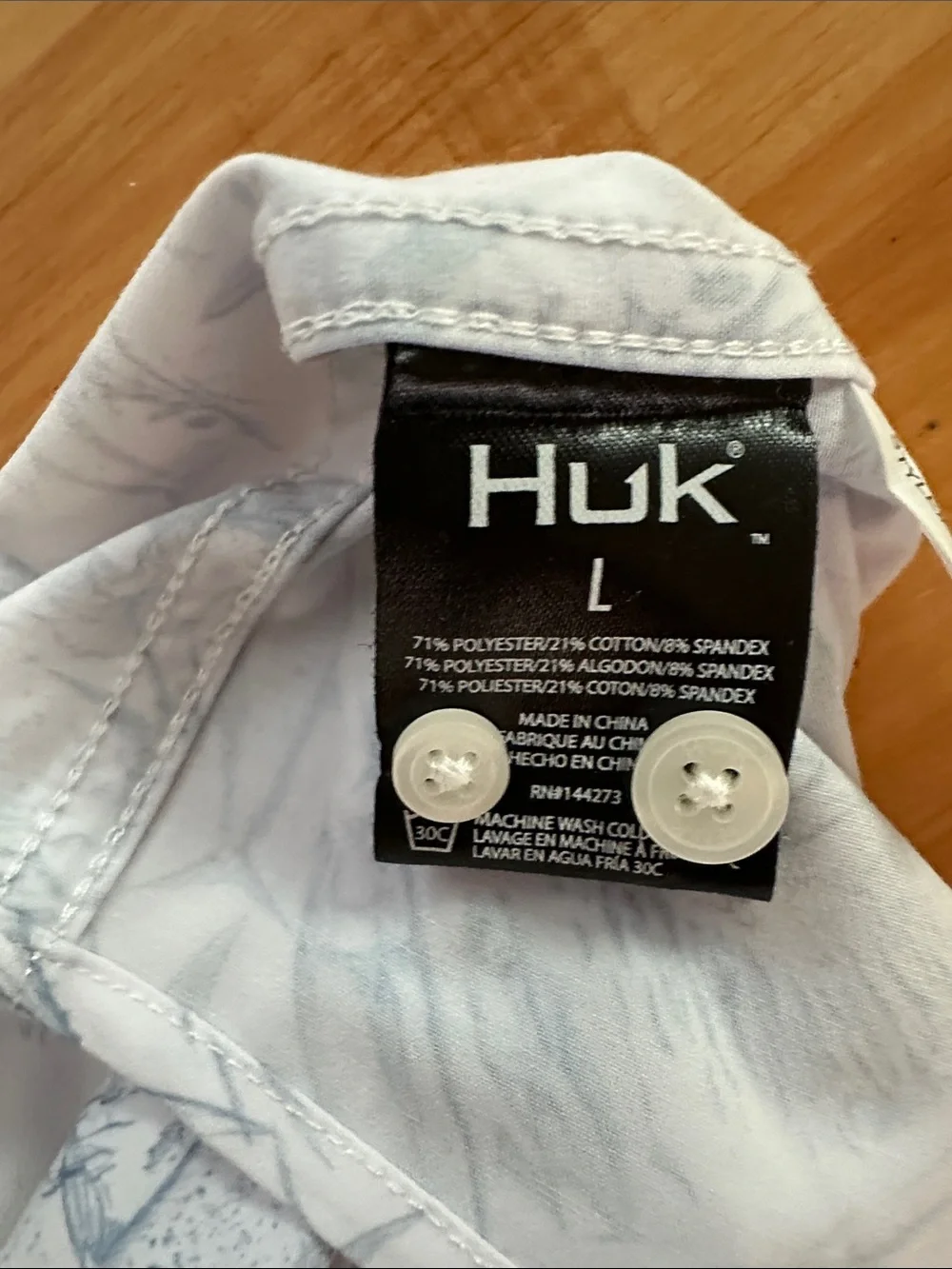 Huk Light Blue & White Short-Sleeve Printed Button-Down Shirt - Picture 3 of 4
